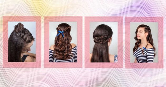 Penteado semi-preso com trança