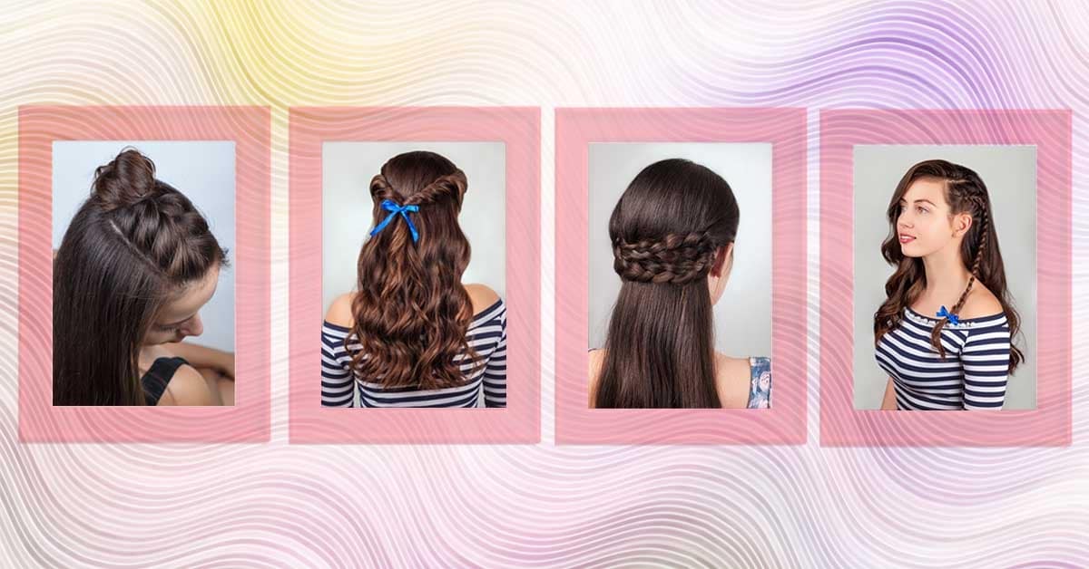  Penteado semi-preso com trança