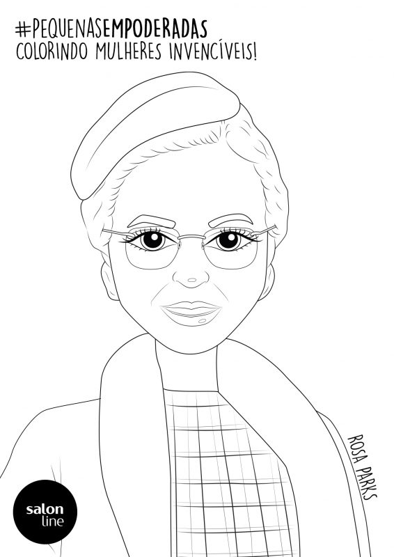 Ilustração com imagem de Rosa Parks